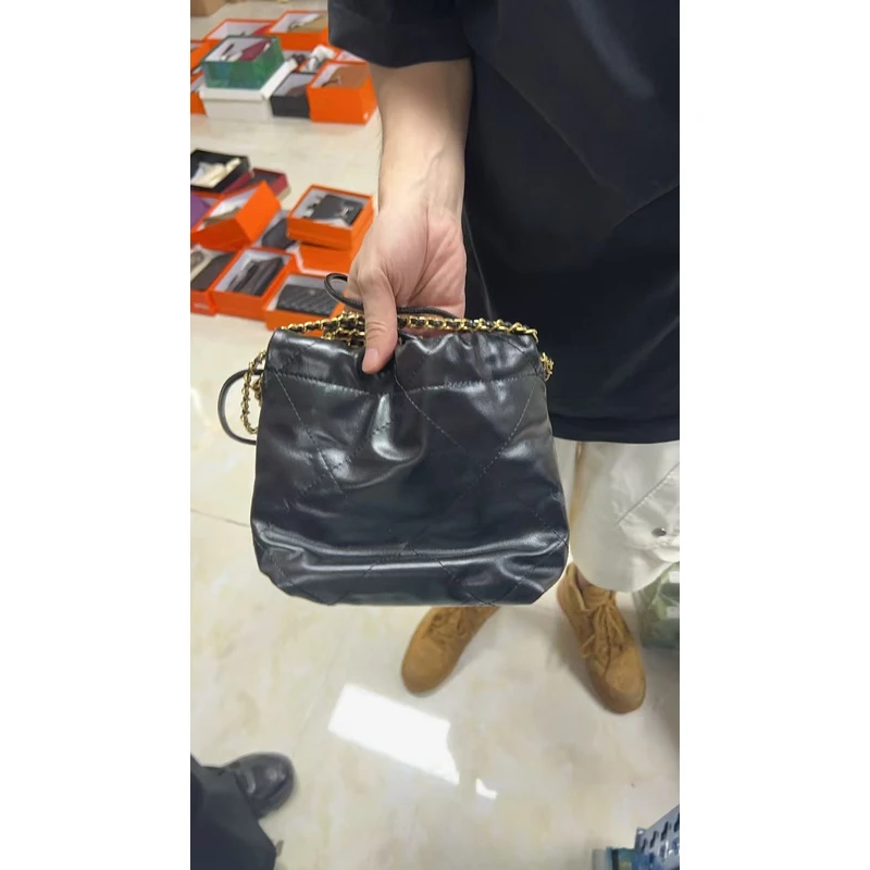 YUSHA/高档小号黑色袋袋金链-9532-珍珠
