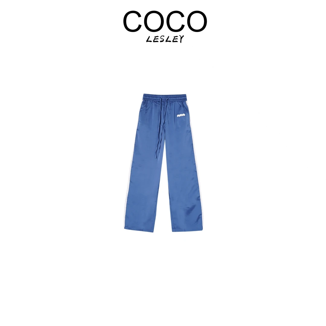 【COCO LESLEY】夏季气质百搭高腰直筒抽绳休闲裤3037
