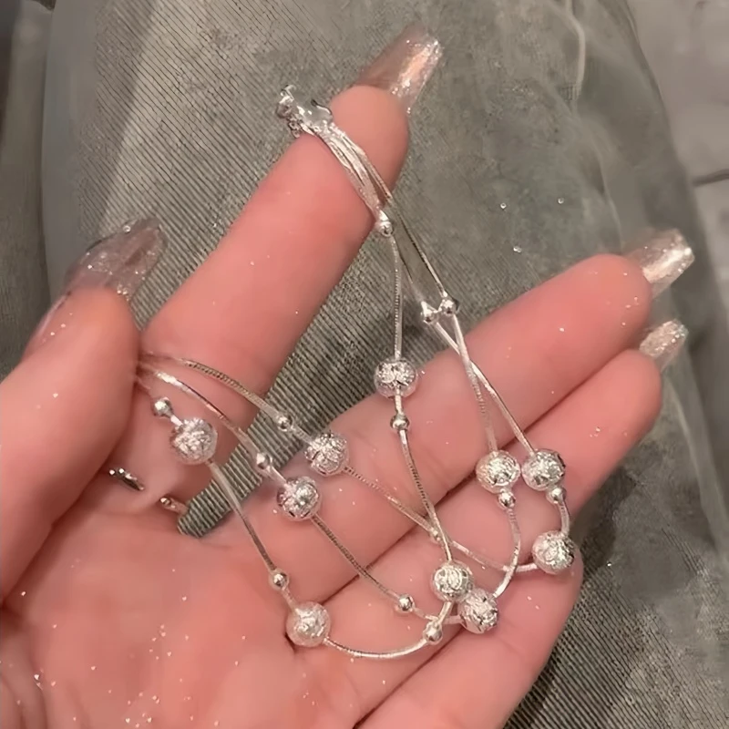 足银银制品 【873】设计百搭轻奢组合套链手链简约气质小众素链