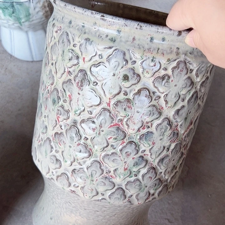 紫砂花盆高30口20微瑕