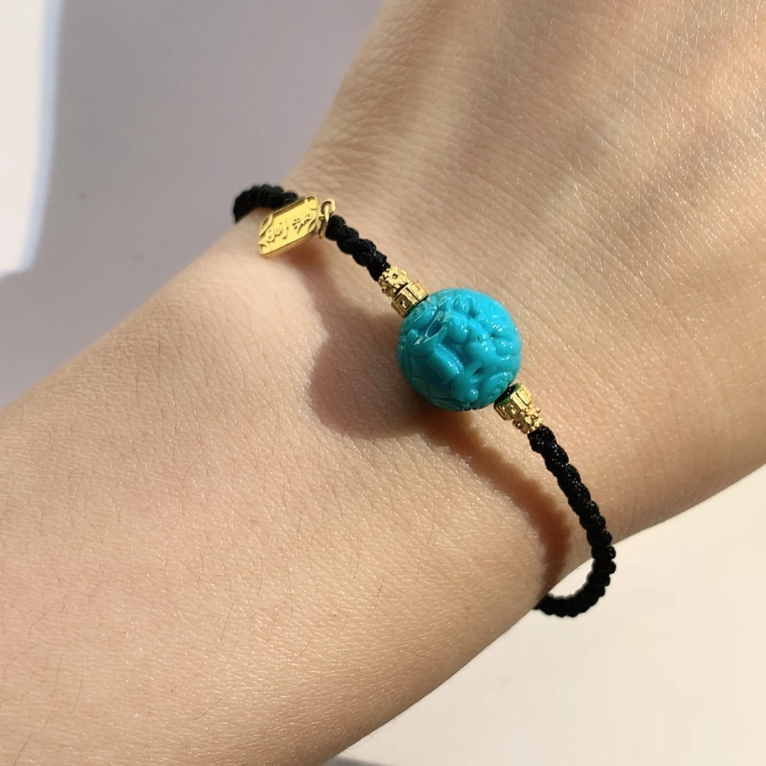 绿松石18K金镶嵌手链松石手链