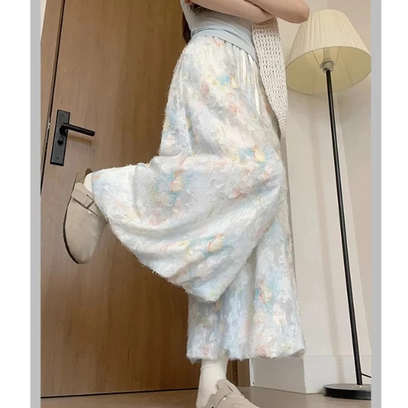 【早拍早发+运险】2025新款半身裙甜美莫奈花园碎花蓬蓬裙花苞裙裤