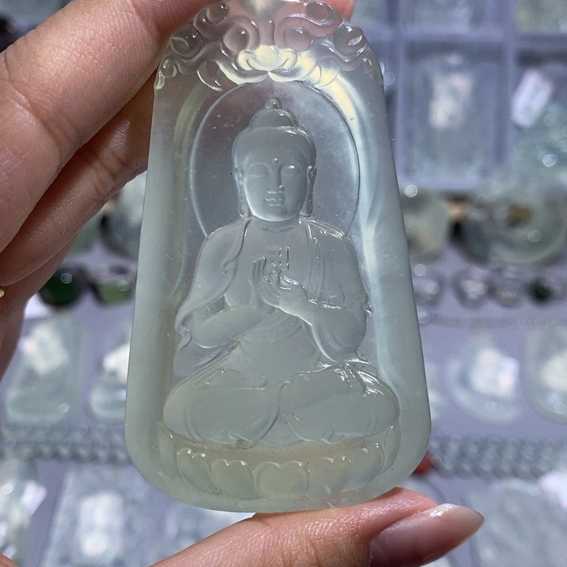 【闪购商品】岫玉颈饰未镶嵌道**三阿弥陀佛