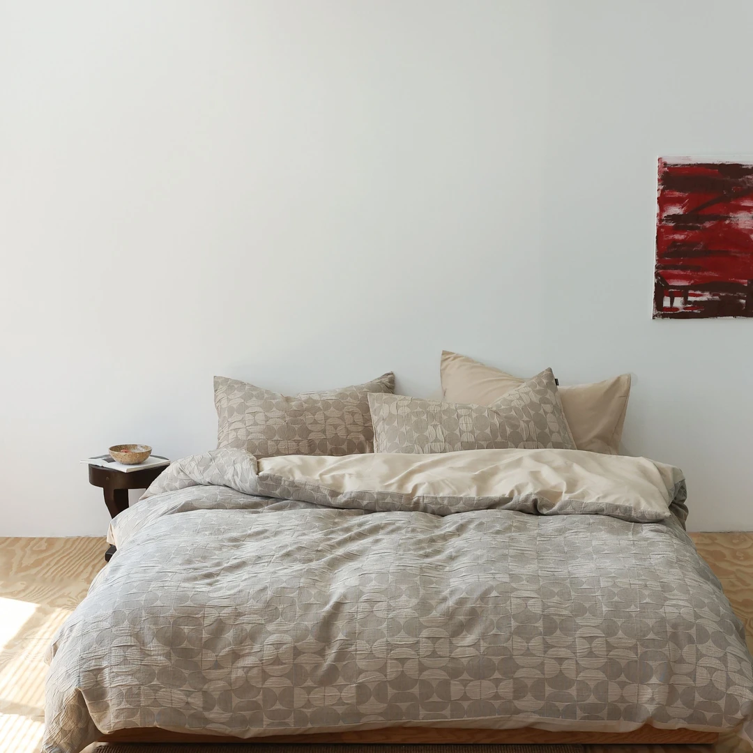 【晴美】复古色织全棉立体浮雕提花四件套-早安花园系列-奶芋