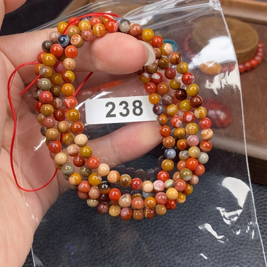 南红玛瑙未镶嵌手链卡4.6