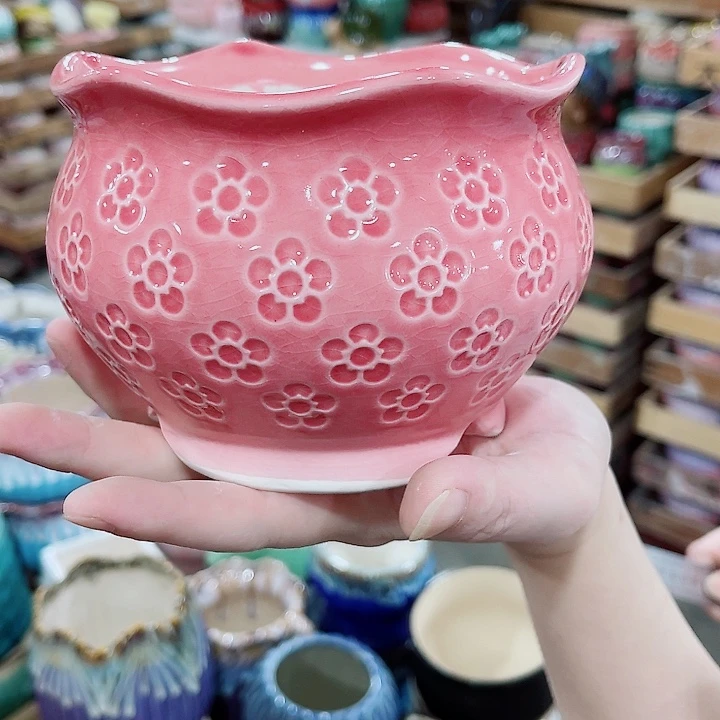 有孔，凑10元包邮陶瓷花盆发货！