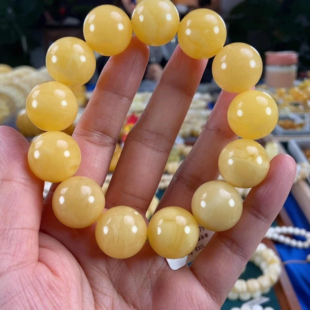 琥珀未镶嵌珠宝奇石18+圆珠47.43