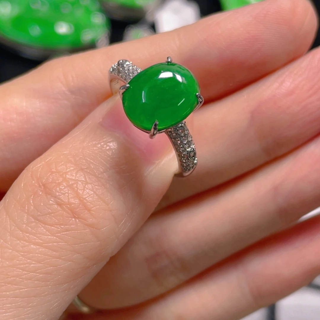 银S925镶嵌戒指翡翠