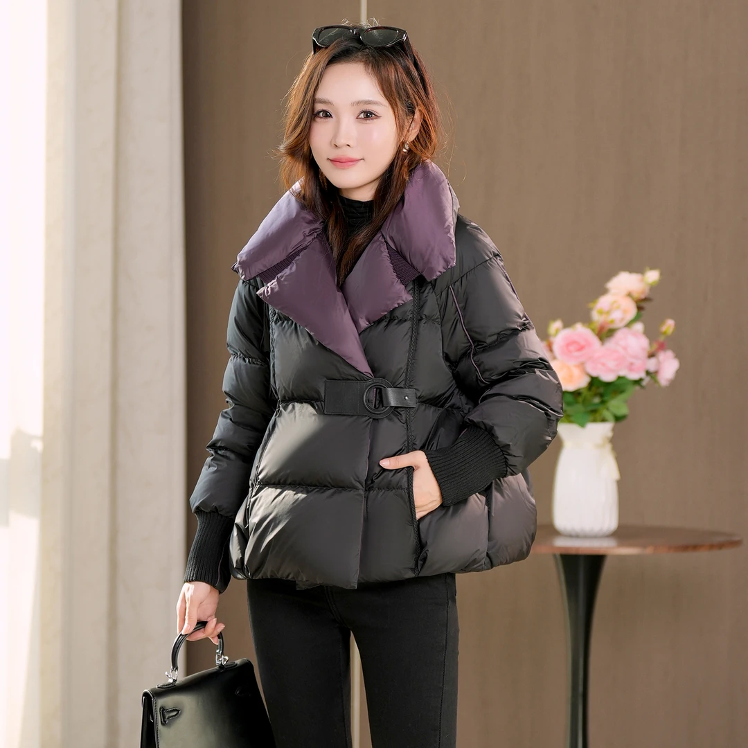 冬季新款高级轻奢气质优雅时尚大方白鸭绒羽绒服外套M-3XL