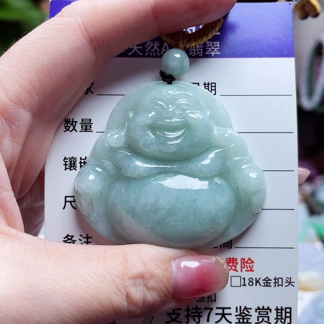 翡翠未镶嵌颈饰佛公33