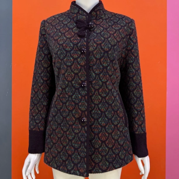 中老年妈妈秋冬长袖加绒加厚时尚保暖唐装中式外套