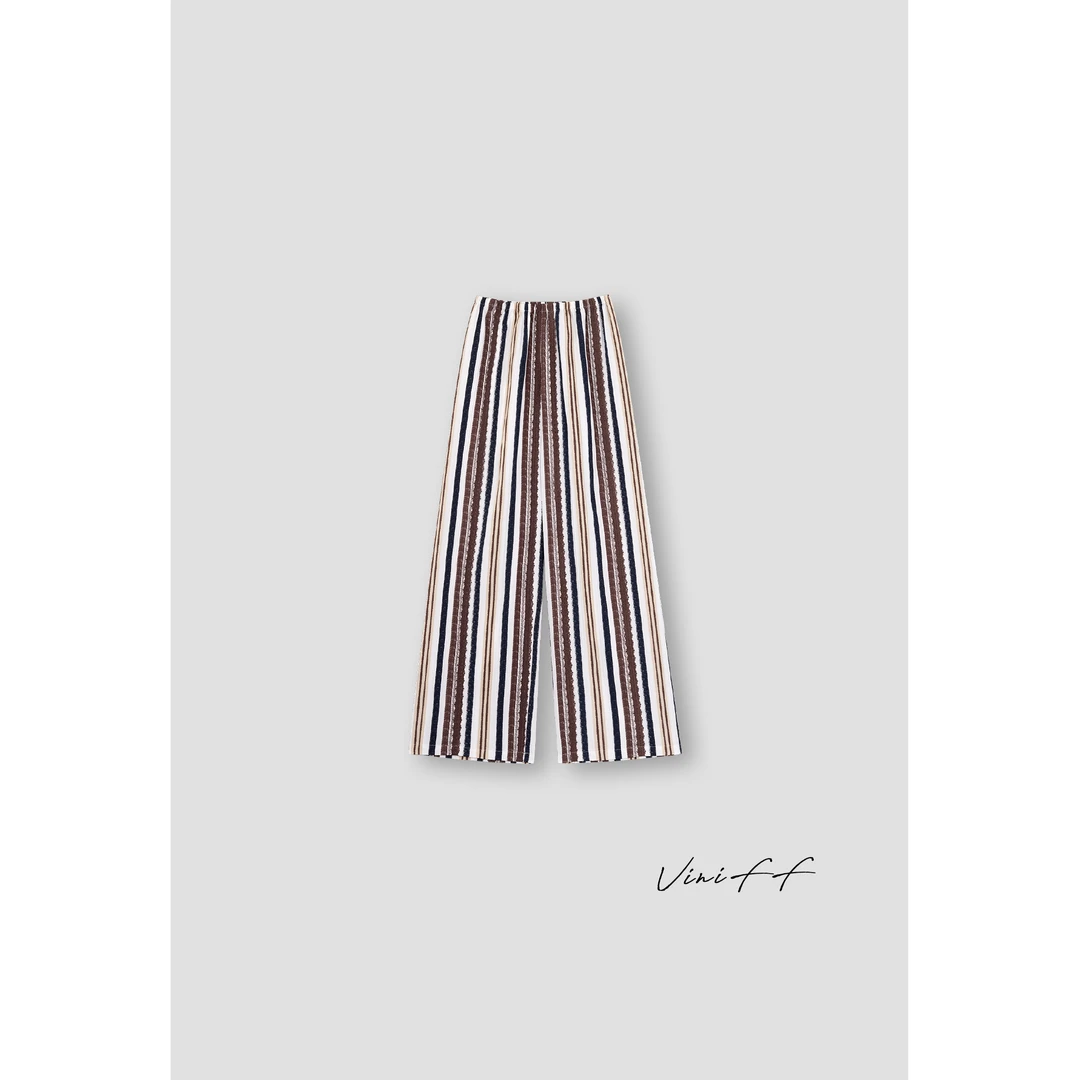 ViniFF薇妮｜2025S/S 夏季新款渐变竖条休闲裤WZ5CK043