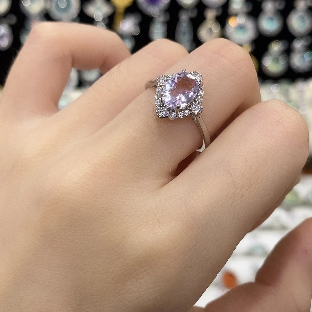 戒指银S925镶嵌紫晶