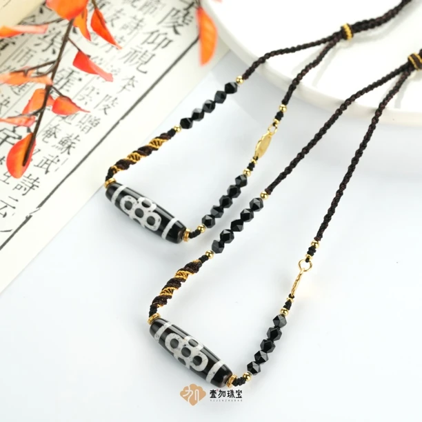 手工设计横版五y闪电玛瑙项链多样性发一0817Y