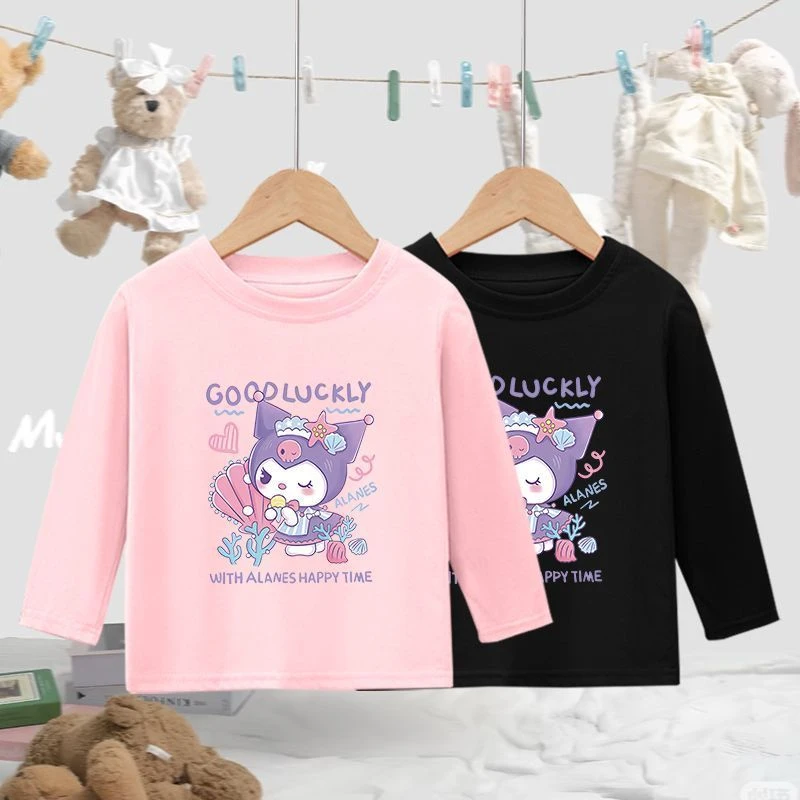 女童长袖春秋2025纯棉上衣打底洋气新款T恤儿童秋装女孩