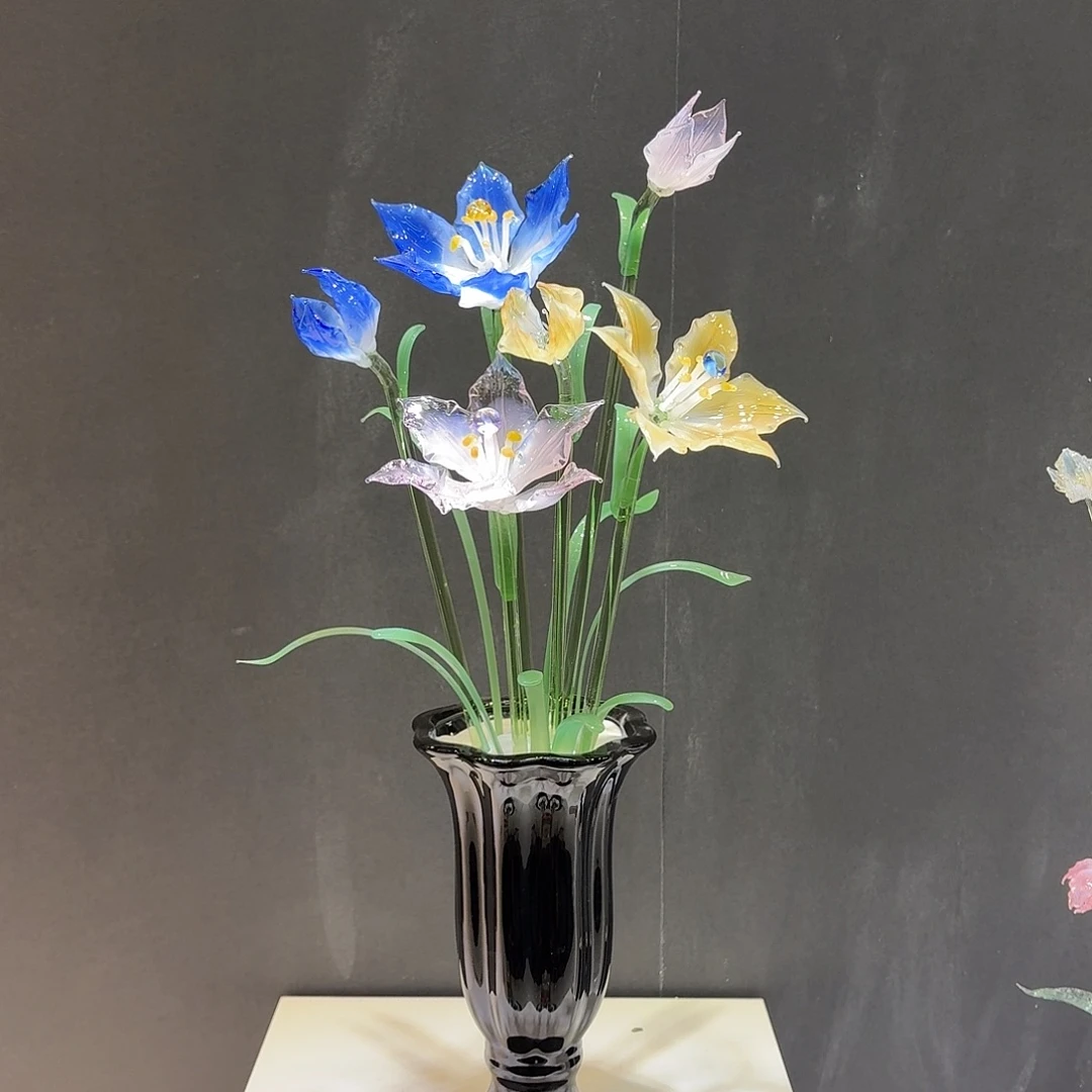 琉璃手工艺品和和美美百合花01