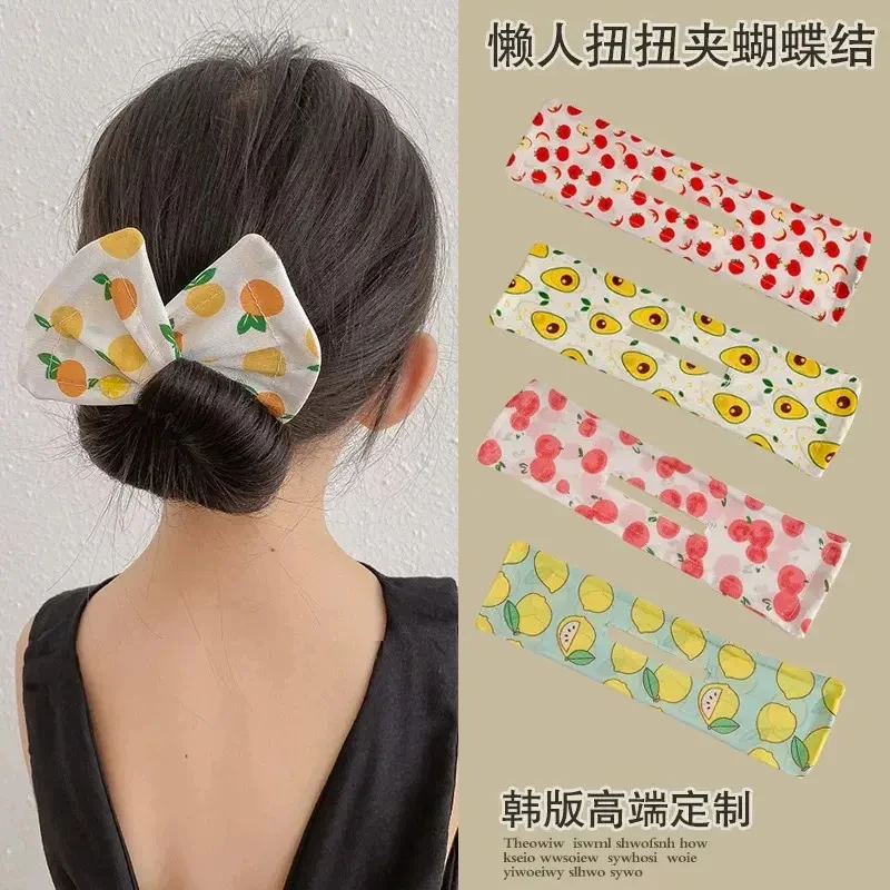儿童发饰蝴蝶结扭扭盘发器懒人丸子头盘发器女童魔术盘发器碎发贴