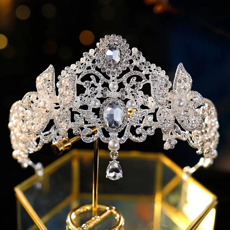 HG731 超闪大气水钻皇冠头饰眉心坠新娘王冠韩式婚纱礼服发饰头冠