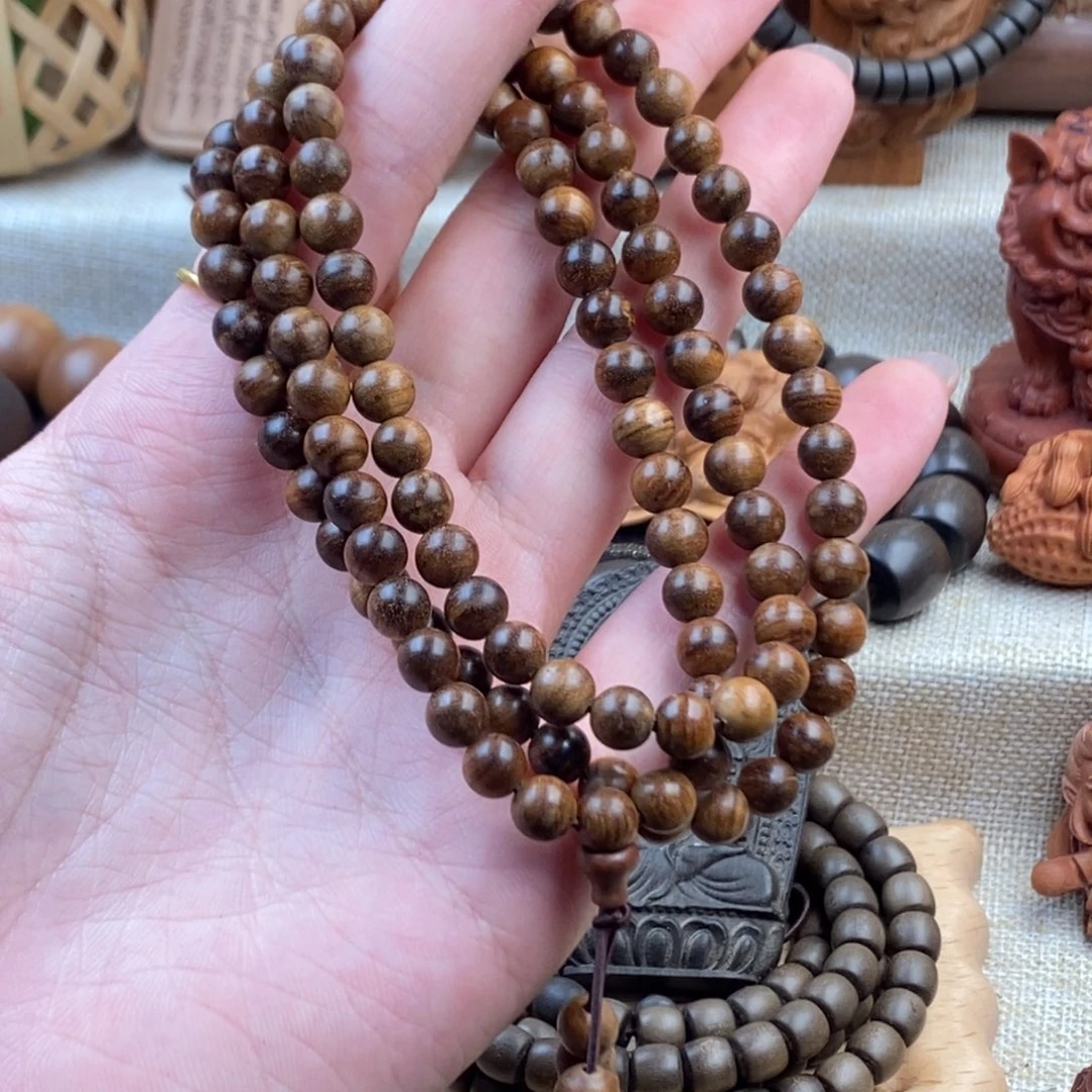 檀香木手串/手链迈索尔，老山檀香，奶香06虎皮，瑕疵