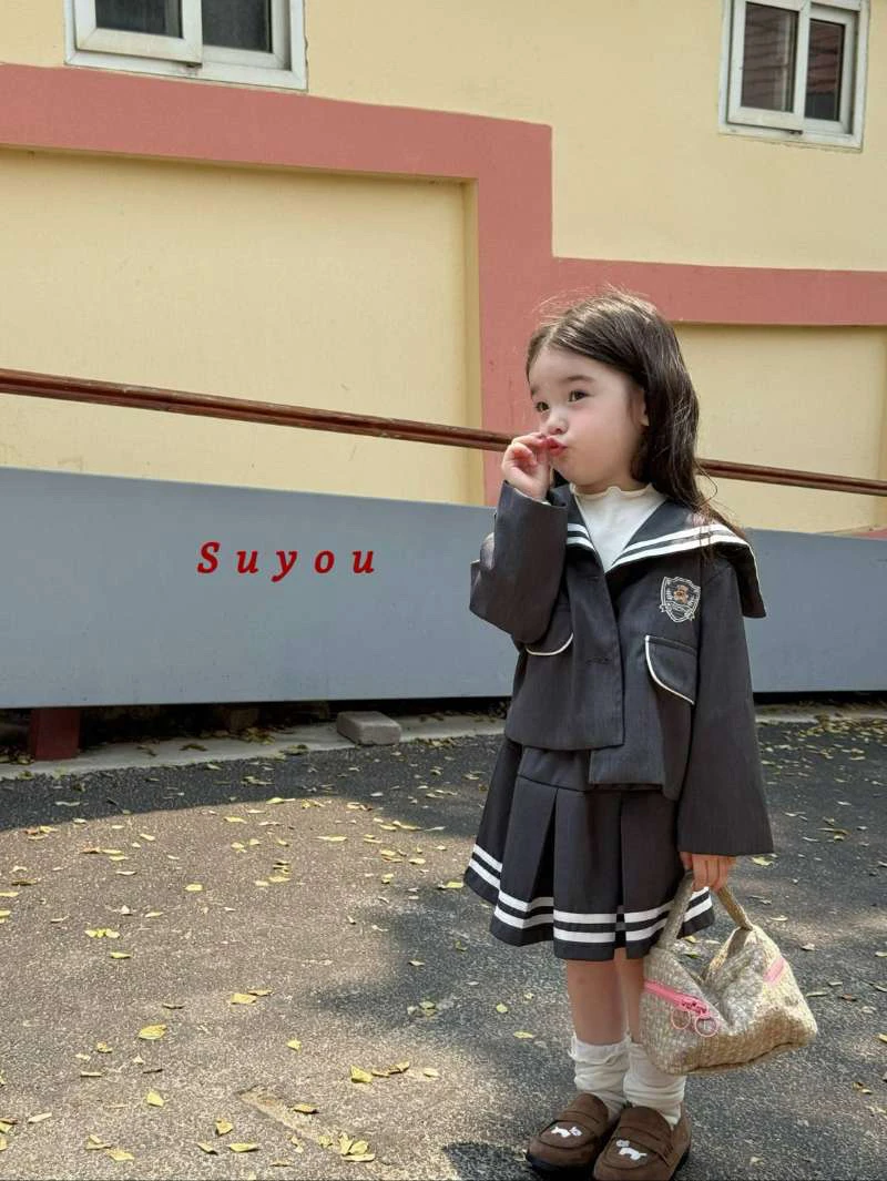 苏右 秋款套头休闲风春秋学院风夏季女套装外套jk美式英伦风