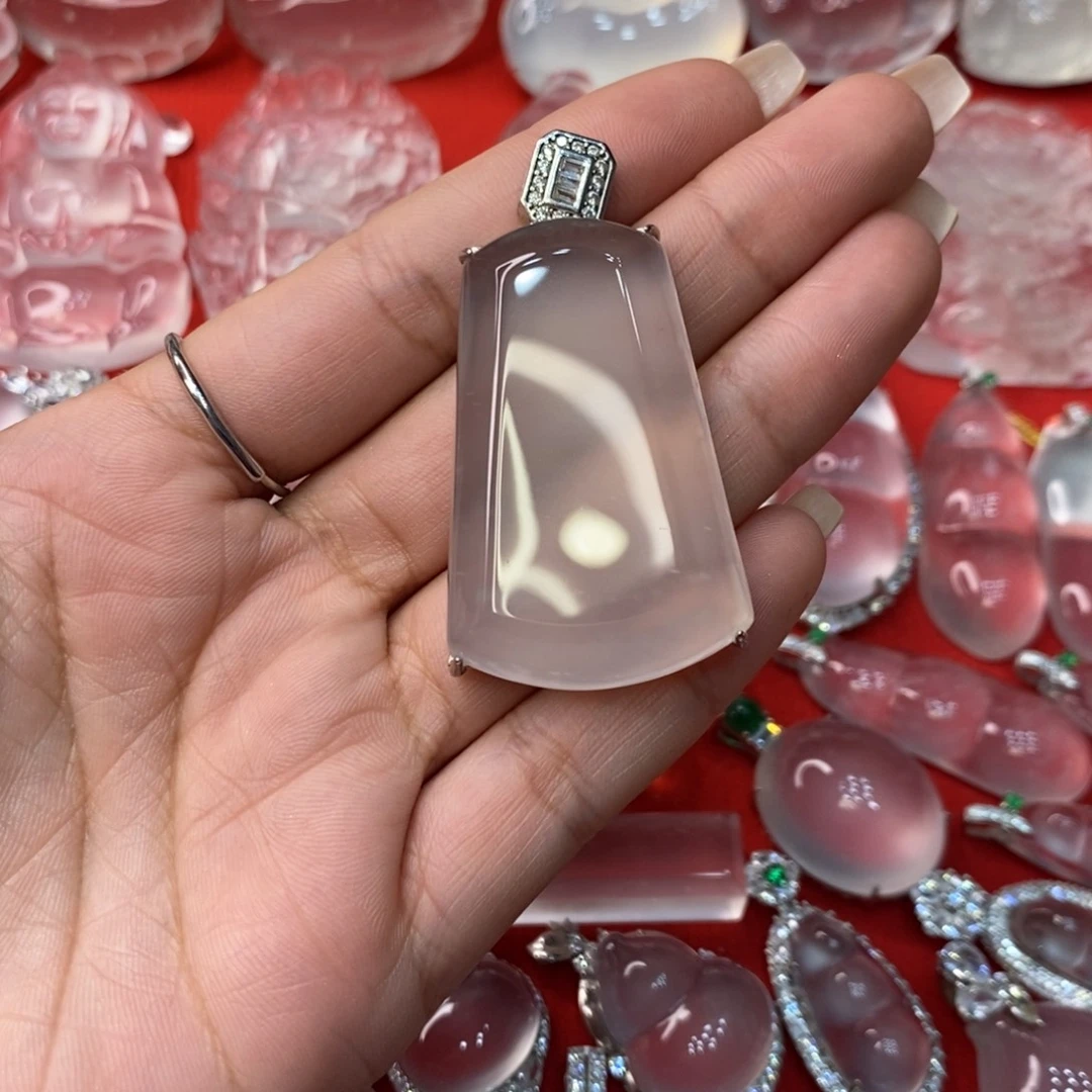 W***w石英质玉银S925镶嵌吊坠