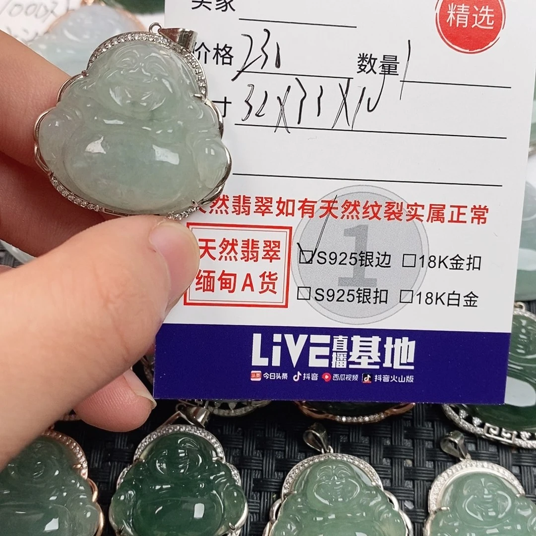 翡翠银S925镶嵌颈饰