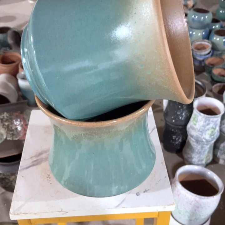 紫砂花盆口径20高度20两只正品