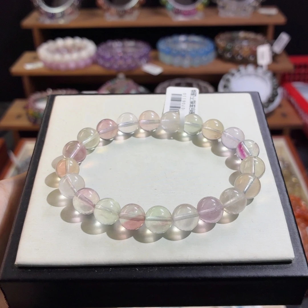 萤石手串未镶嵌彩萤石9+