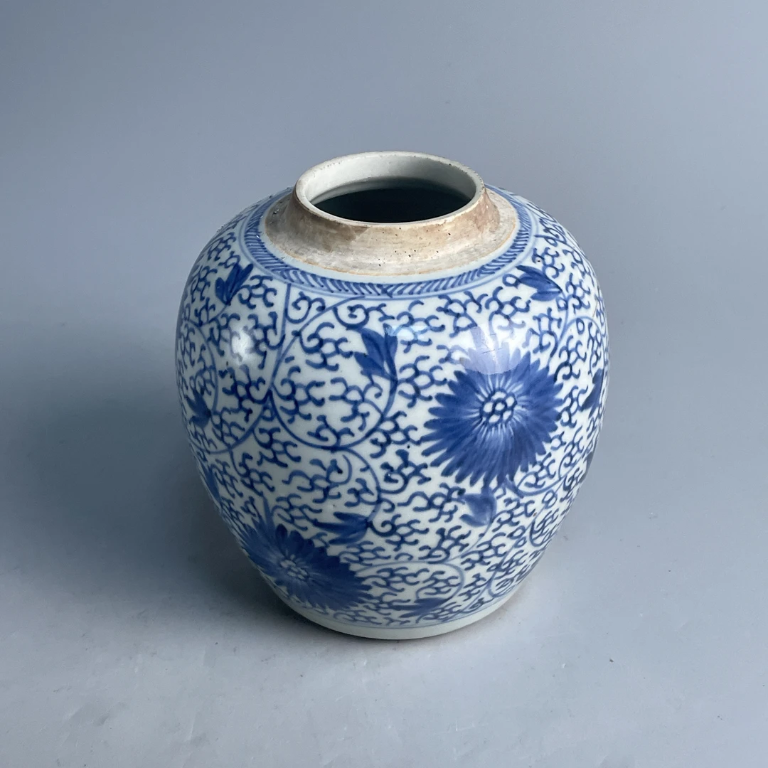 M25IA001968 - 清雍正青花花卉纹罐1