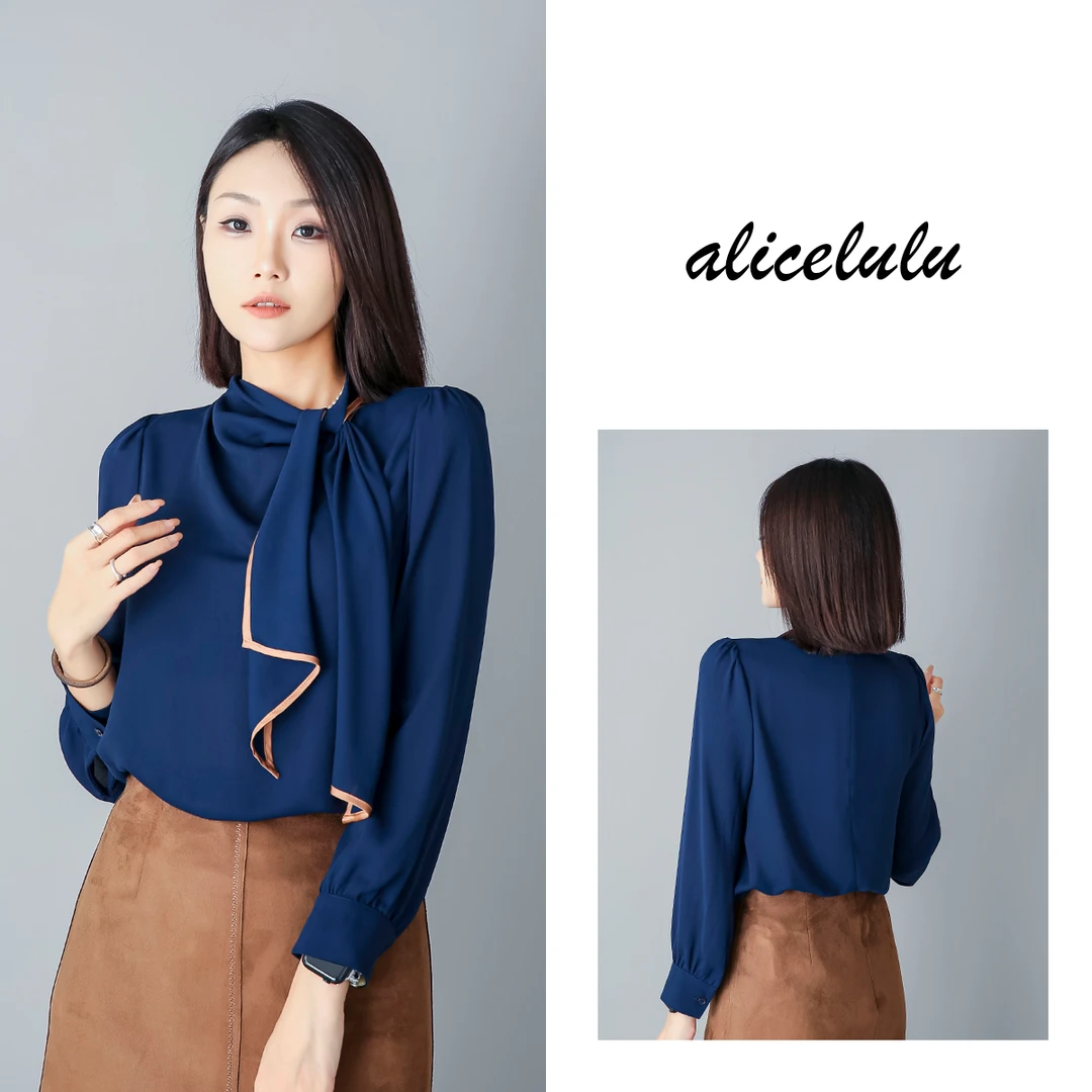 1 ALICE “一柔一刚”衬衫 利落职场 时髦飘带 S2139210E