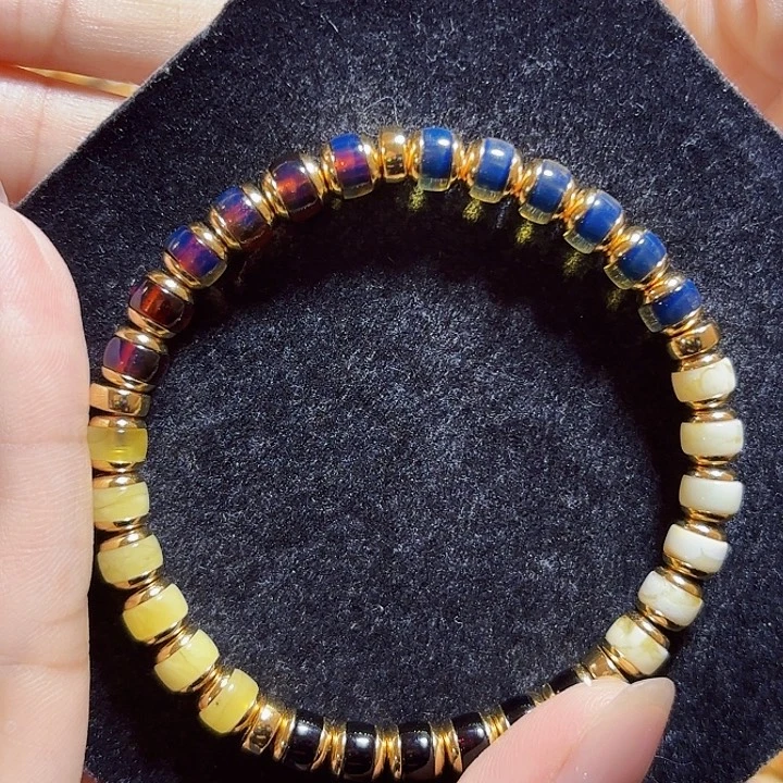 琥珀未镶嵌珠宝奇石多宝五行属性手串6