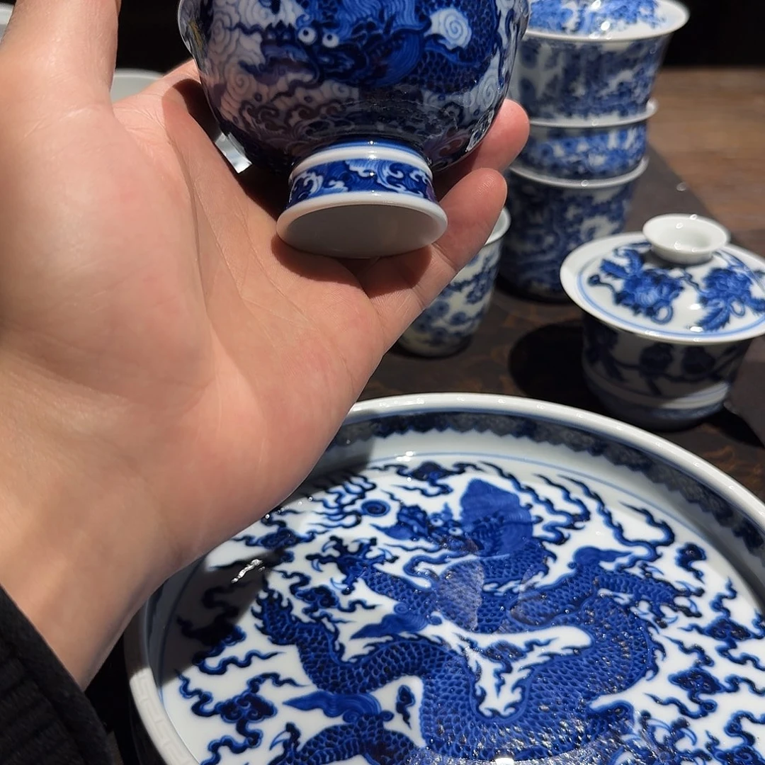 陶摆件景德镇高端龙杯 穿云