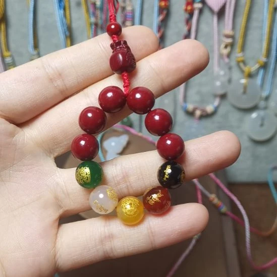 天然辰砂手机挂件，包挂，天然饰品