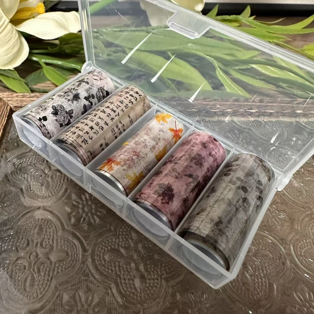 【1盒5卷】枫涧·草木染A组美甲转印纸0.5米*5卷（不含转印胶）