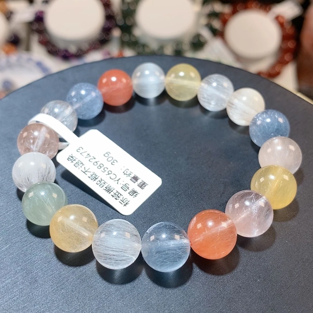 水晶手链未镶嵌F彩兔毛10.7