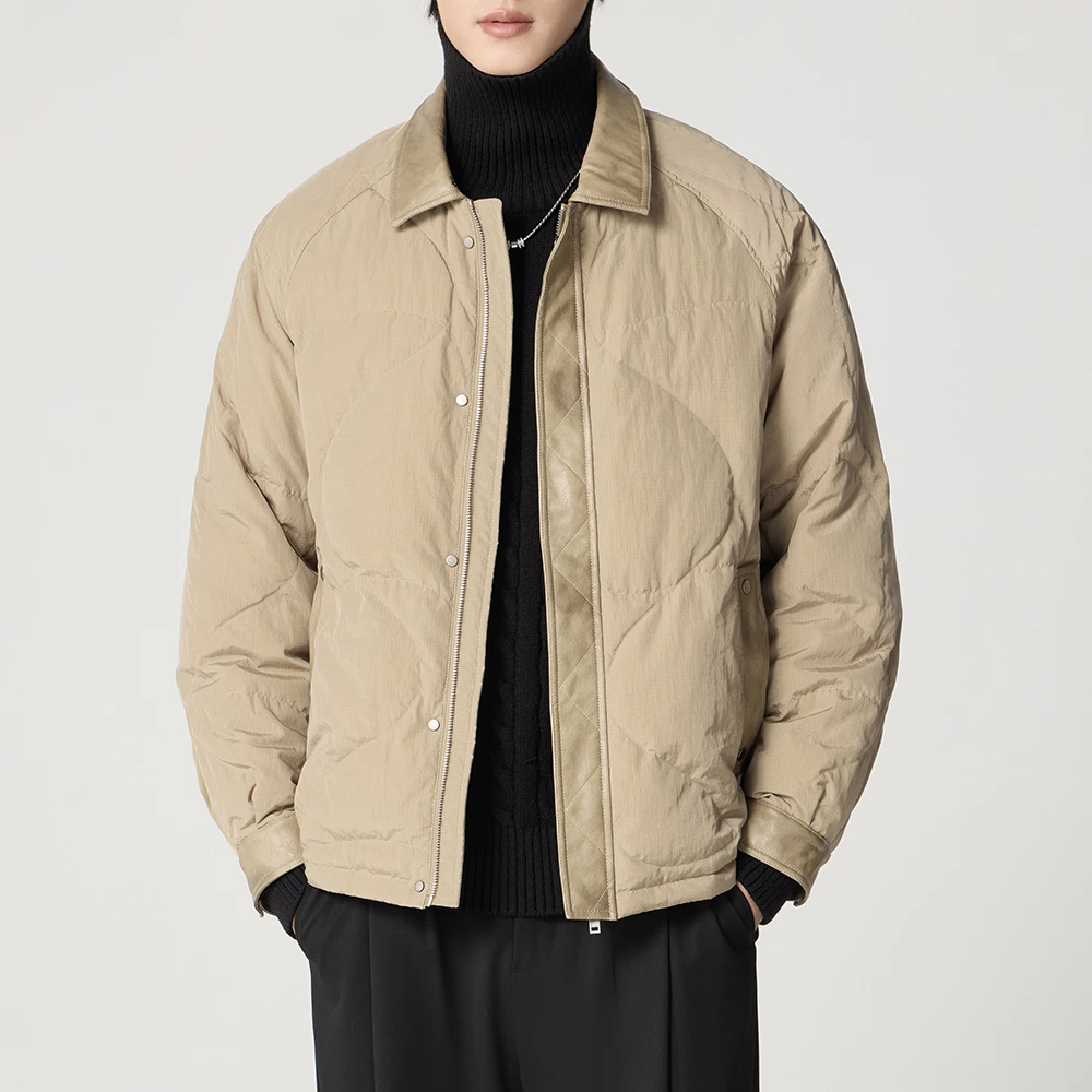 时尚百搭男士冬季蓬松保暖轻薄衬衫款羽绒服