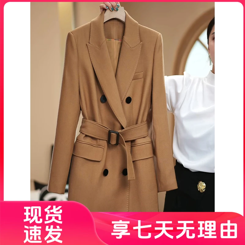 【木木衣橱】2024秋冬驼色新款高级简约设计师系列西装外套