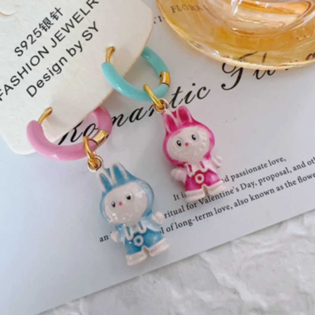 铜合金耳饰 1953 彩色卡通AB款耳圈