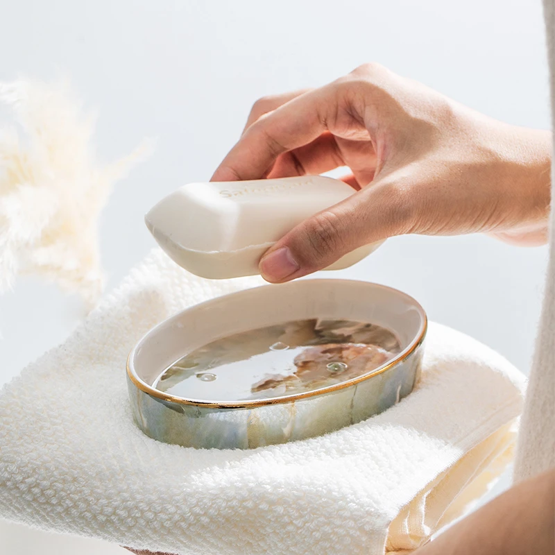 欧式高级感轻奢陶瓷肥皂盒家用创意个性浴室卫生间酒店高档香皂碟