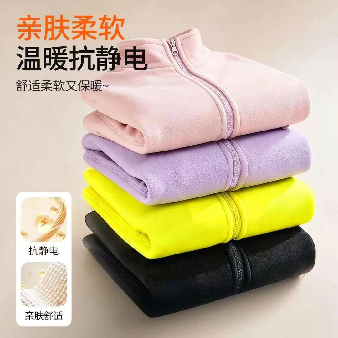 儿童摇粒绒外套冲锋衣内胆2025秋冬季新款保暖抓绒衣宽松卫衣