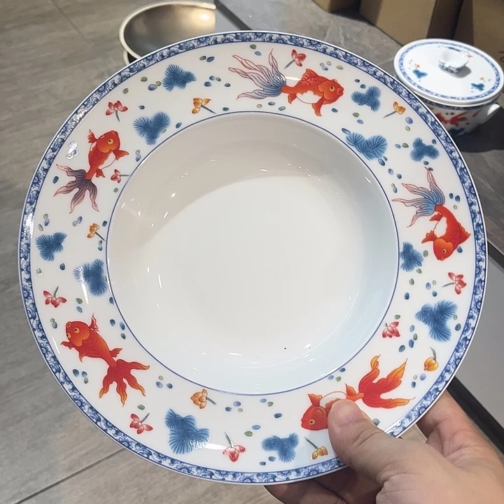 9寸金鱼满堂草帽碗