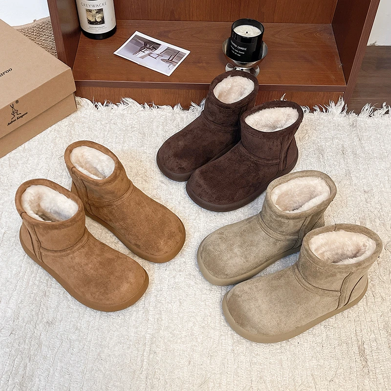 【防水】防滑加绒厚底雪地靴2025新款冬季保暖爆款棉鞋面包雪地棉