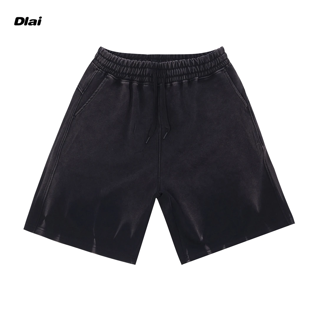 DLAI（做旧短裤）重磅纯棉美式男女同款做旧短裤25新款