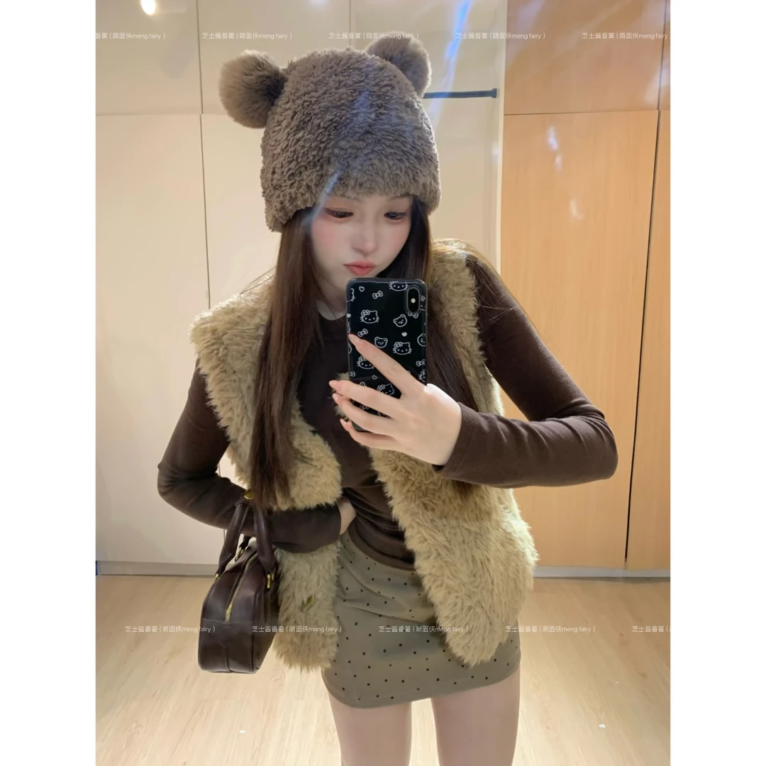 萌面侠芝士现货【枫棕落叶】高腰波点西装半裙百搭老钱风女装5683