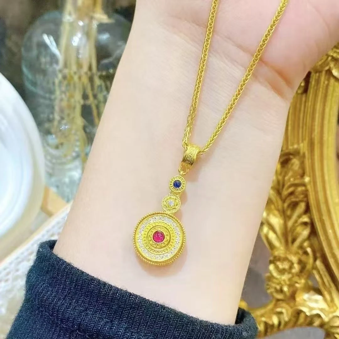 钨金项链 【苗金专柜正品】磁百草苗金石来运转女士项链