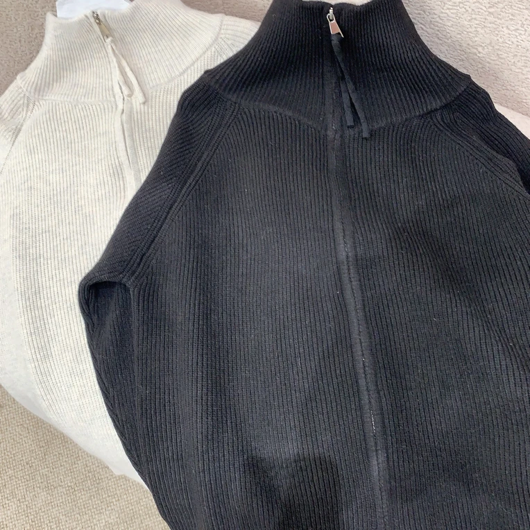 蜜娜  8829拉链毛衣