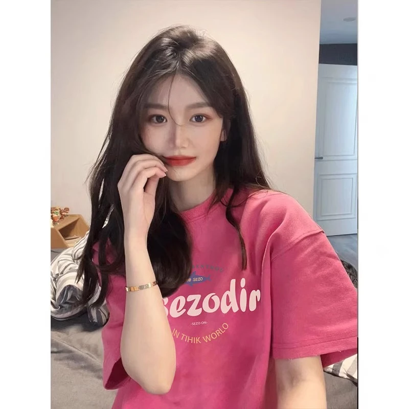 特大码300斤正肩短袖t恤女夏季宽松美式复古别致洋气ins潮牌上衣