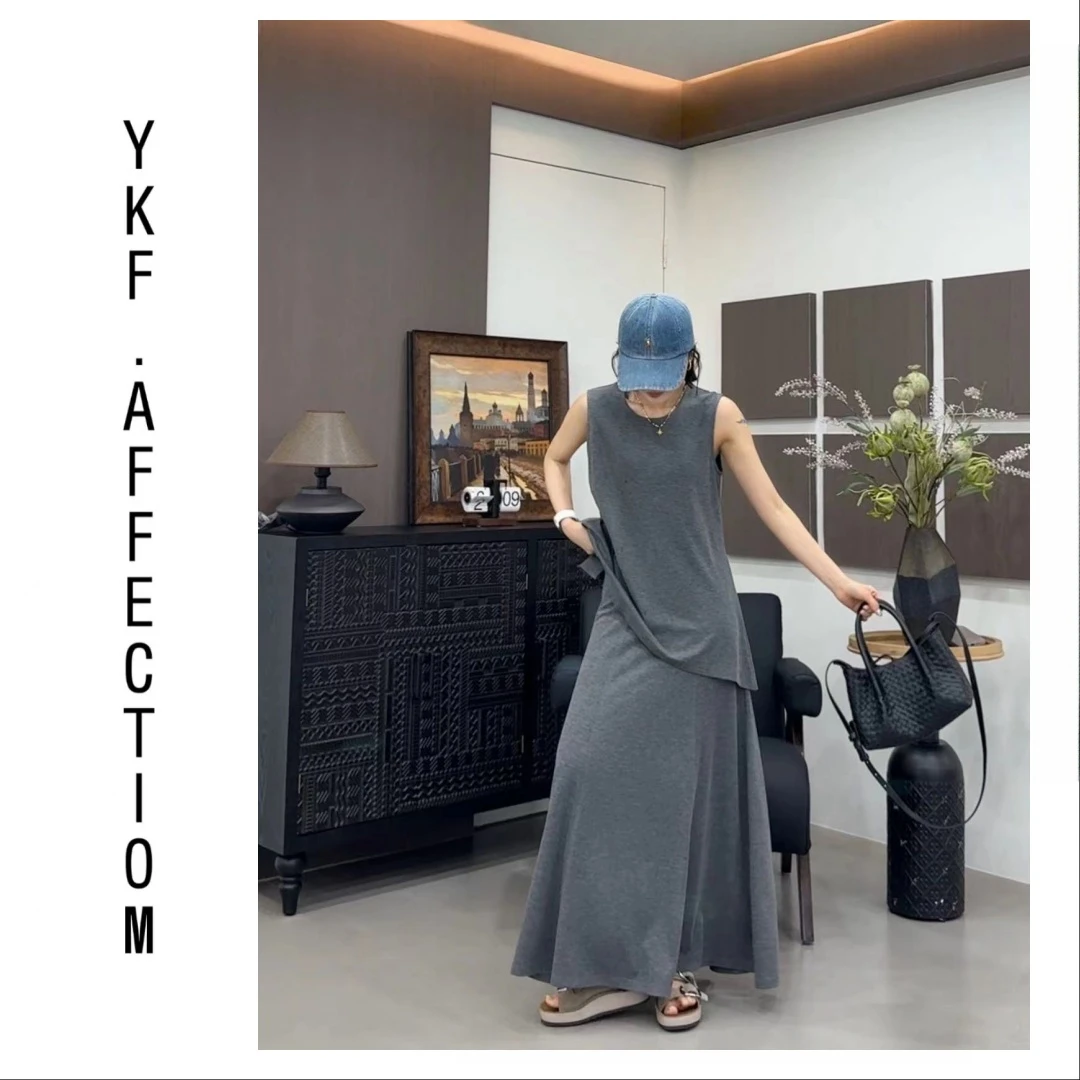 （燕尾无袖上衣）轻薄简约气质不规则薄款无袖T恤62910