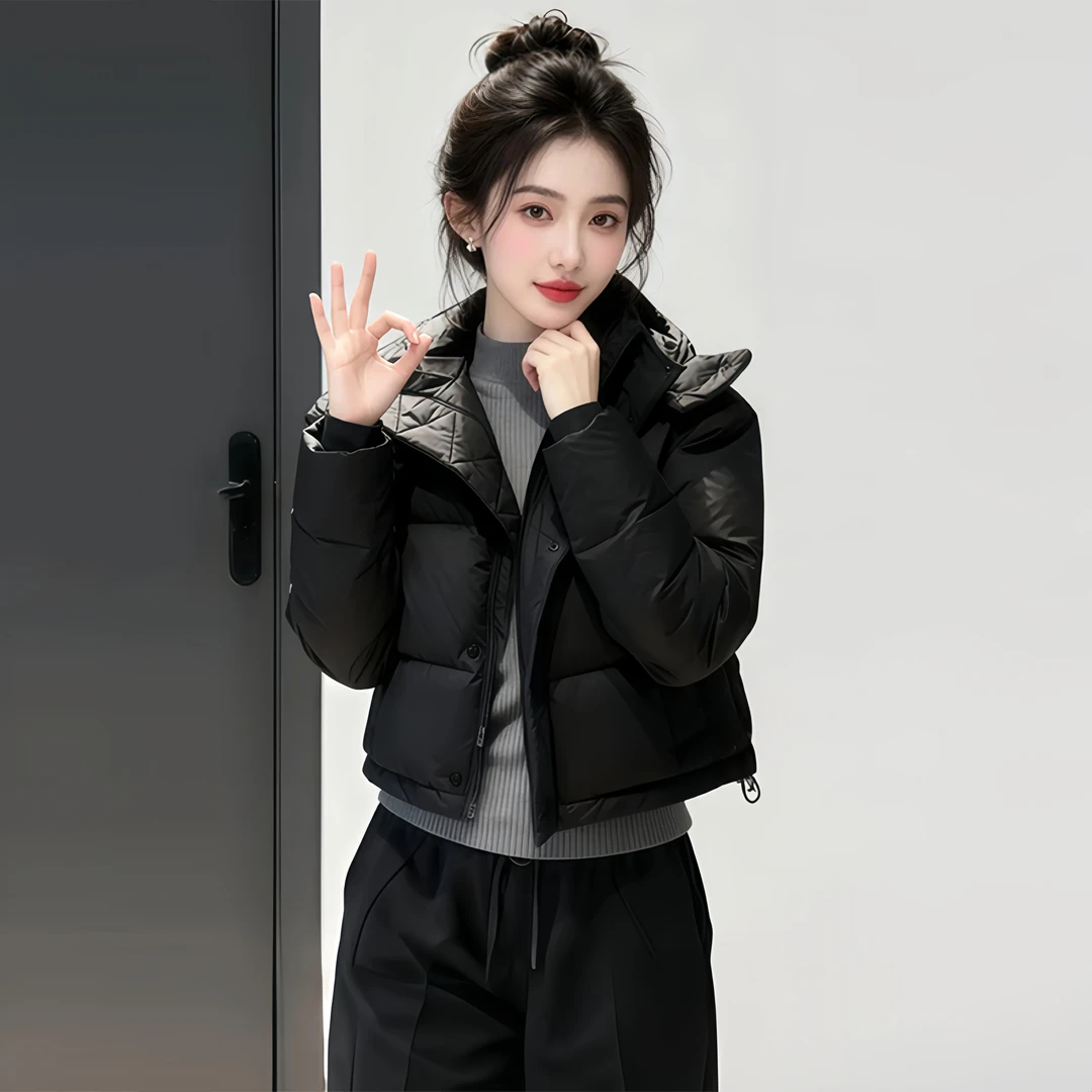 SHALLDOER【满分韩女】小个子加厚棉服女2026冬季时尚通勤防寒外套