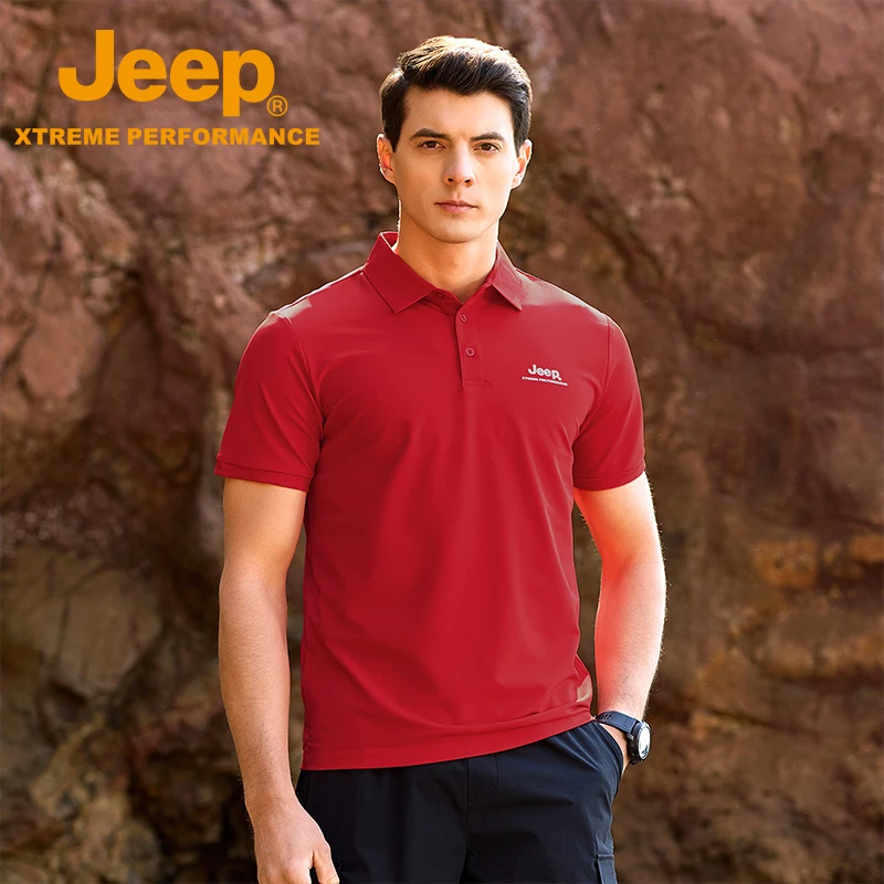 Jeep/吉普户外运动男士POLO衫速干防晒凉感抑菌舒适百搭商务短袖